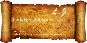 Ludwigh Johanna névjegykártya